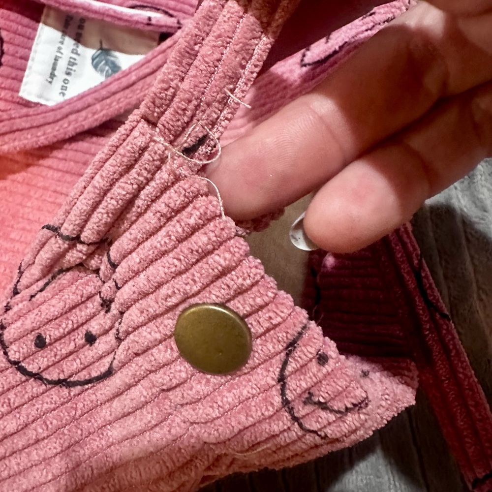 Pink Corduroy Smiley Face Tote Bag - Picture 5 of 13